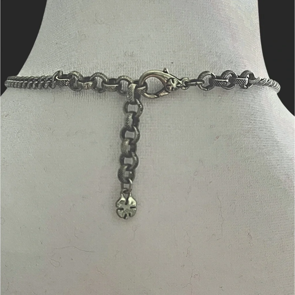 Lucky Brand Turquoise and Silver Reversible Pendant Necklace - Picture 4 of 4